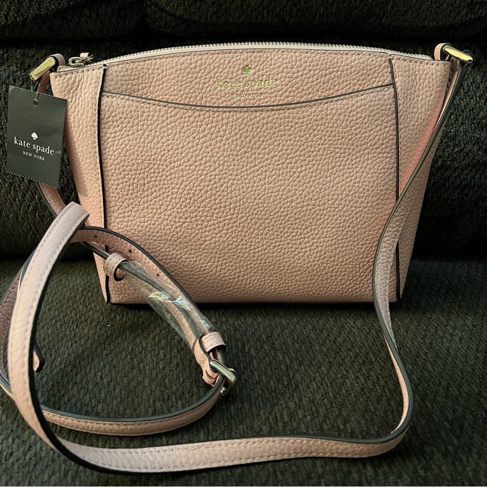 Kate Spade Monica Pebbled Leather Crossbody Bag Purse Tea Rose WKR00258 - Picture 5 of 9
